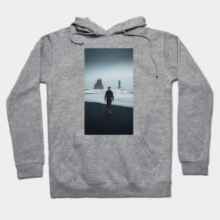 Man on the Black Sand Beach Hoodie